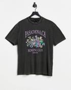 Asos Design Relaxed T-shirt In Washed Black With Cartoon Print