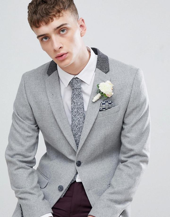 River Island Blazer With Contrast Back In Gray - Gray