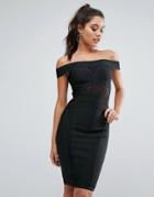 Wow Couture Bandage Off Shoulder Dress - Black