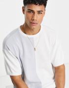 Another Influence Boxy Fit Color Block Knit Top In White & Blue