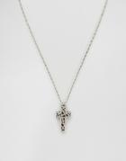 Low Luv Silver Plated Caged Cross Necklace - Silver