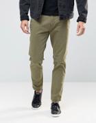 Replay Tapered Chinos Washed Khaki - Green