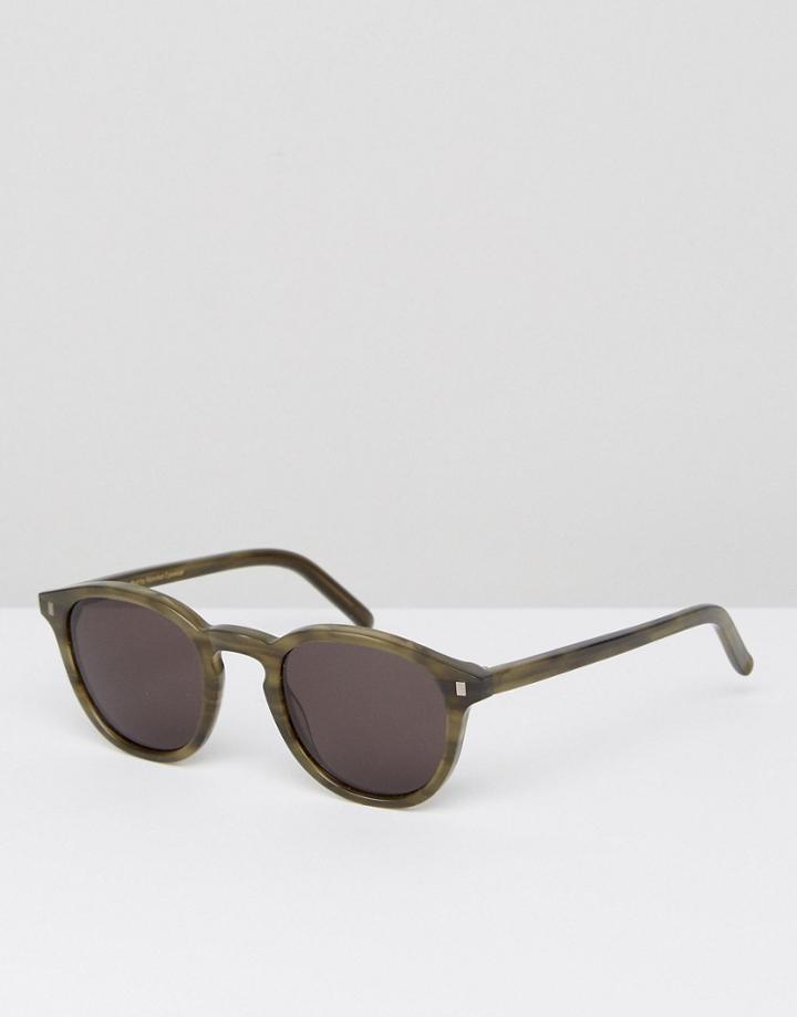 Monokel Eyewear Nelson Round Sunglasses In Green - Green