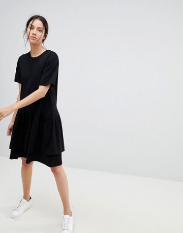 Kowtow Building Block Tiered Mini Dress - Black