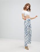 Love Wide Leg Pants In Floral Print - Multi