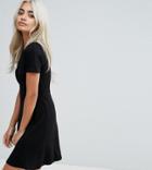 Asos Design Petite Ultimate Mini Tea Dress-black