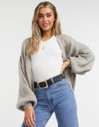 Asos Design Oversize Cardigan In Taupe-neutral