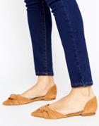 Aldo Flat Point Bow Ballerinas - Tan