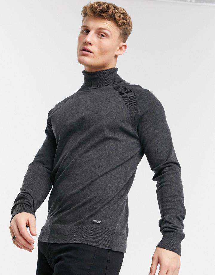 Threadbare Bryant Sweater In Charcoal Melange-black