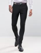 Asos Super Skinny Tuxedo Pant In Black With Butterfly Print Trim - Black