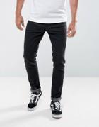 Ldn Dnm Skinny Jeans In Washed Black - Black