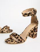 Raid Genna Leopard Print Block Heeled Sandals-multi