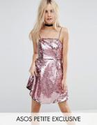 Asos Petite Pink Sequin Mini Prom Dress - Pink