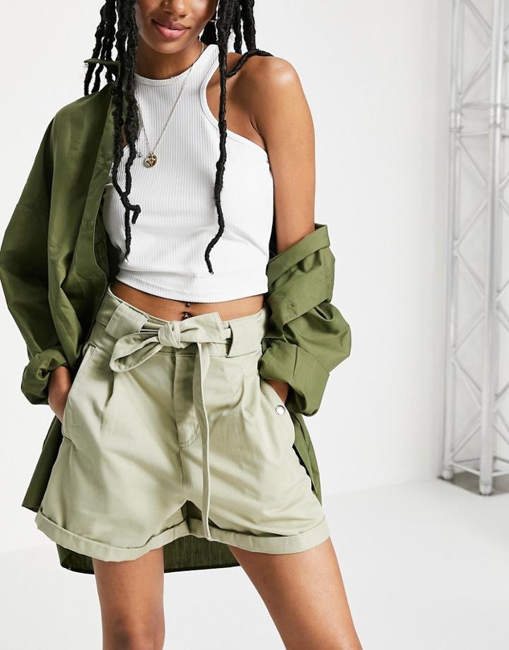 Miss Selfridge Snaps Short In Sage-green