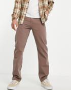 Asos Design Dad Jeans In Washed Brown