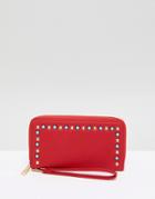 Yoki Fashion Red Purse With Pearl Embellishment - Red
