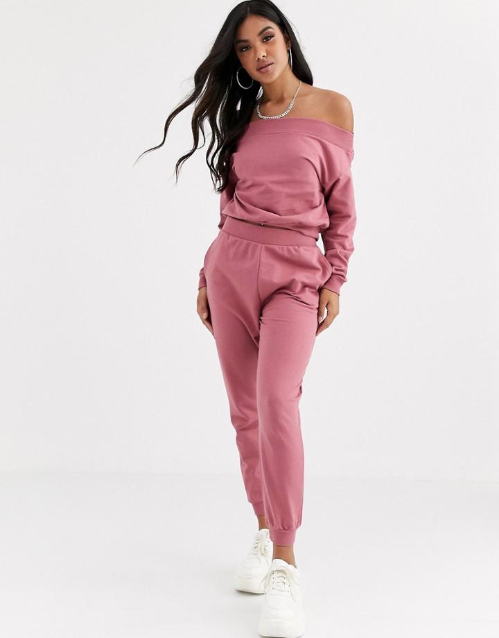 Asos Design Tracksuit Off Shoulder Sweat / Jogger