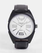 Brave Soul Large Figure Watch In Black With White Dial