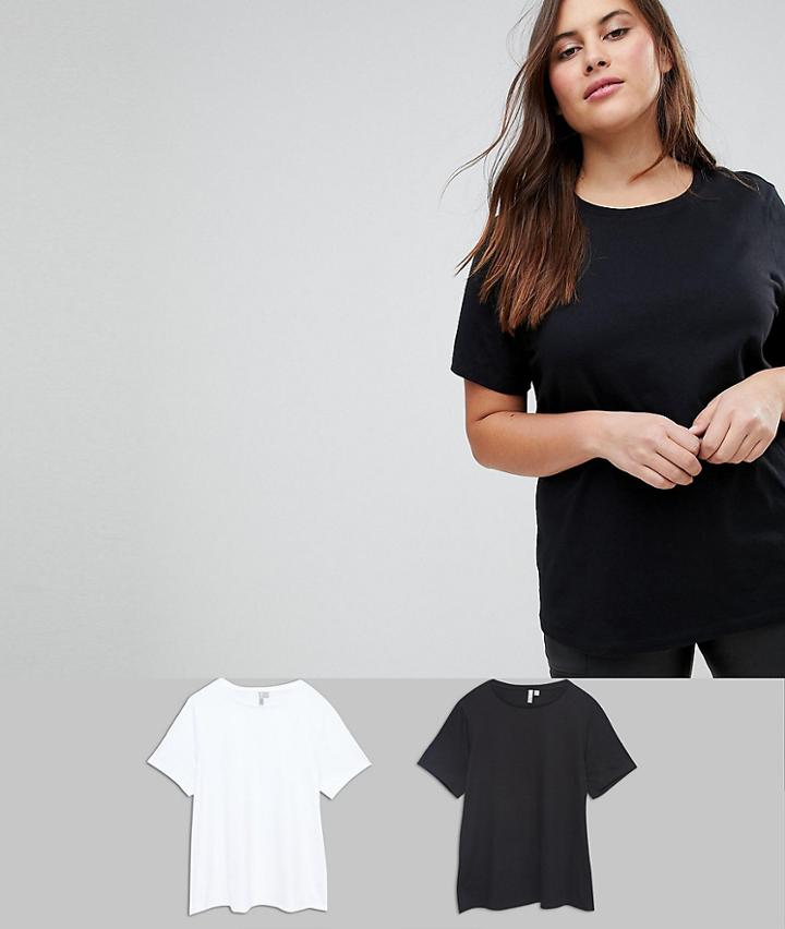 Asos Curve Ultimate T-shirt With Crew Neck 2 Pack - Multi
