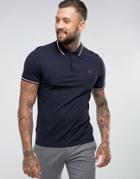 Fred Perry Slim Fit 2 Color Tipped Polo In Navy - Navy