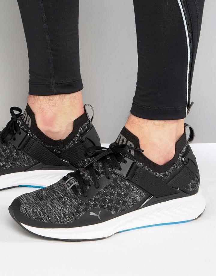 Puma Running Ignite Evoknit Lo Sneakers In Black 18990401 - Black