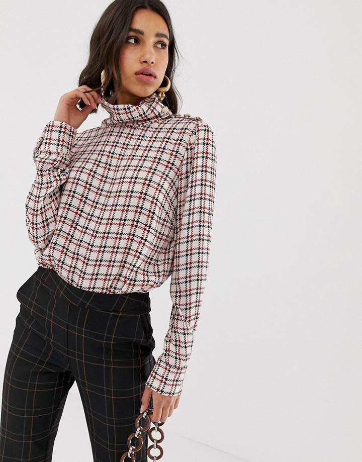 Gestuz Genova Plaid Rollneck Top - Multi