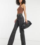 Asos Design Tall Mid Rise 90s Straight Leg Jeans In Washed Black