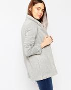 Asos Longline Jacket In Texture - Gray