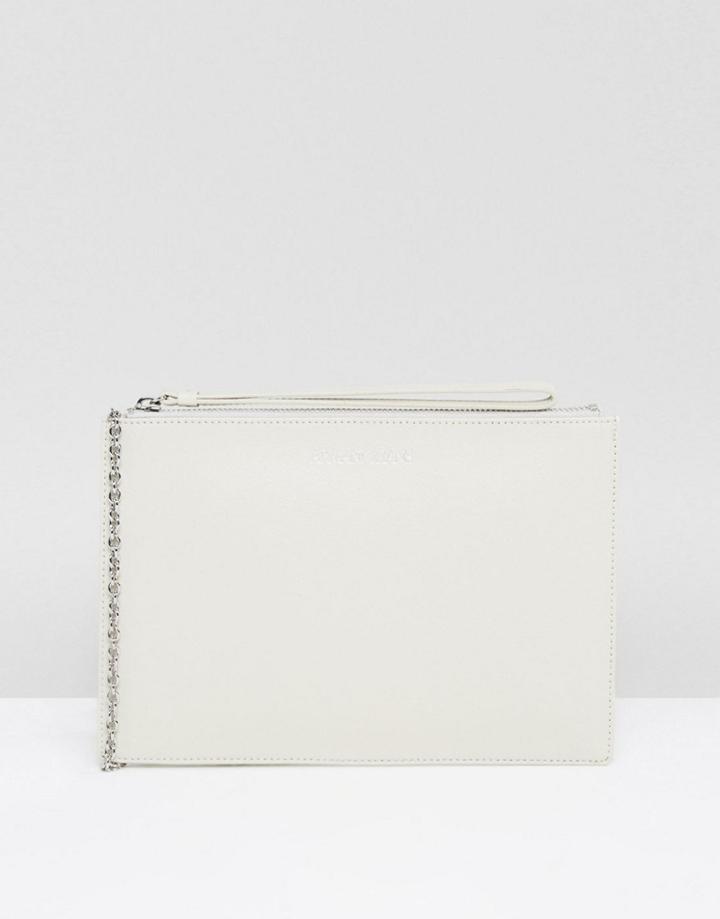 Armani Jeans Leather Pouch In Gray - Gray