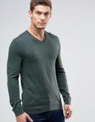 Esprit V-neck Cashmere Mix Sweater - Green