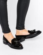 Office Fling Tassle Brogue Leather Loafers - Black