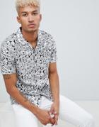 Asos Edition Regular Fit Sequin Geo Shirt In Silver - Silver