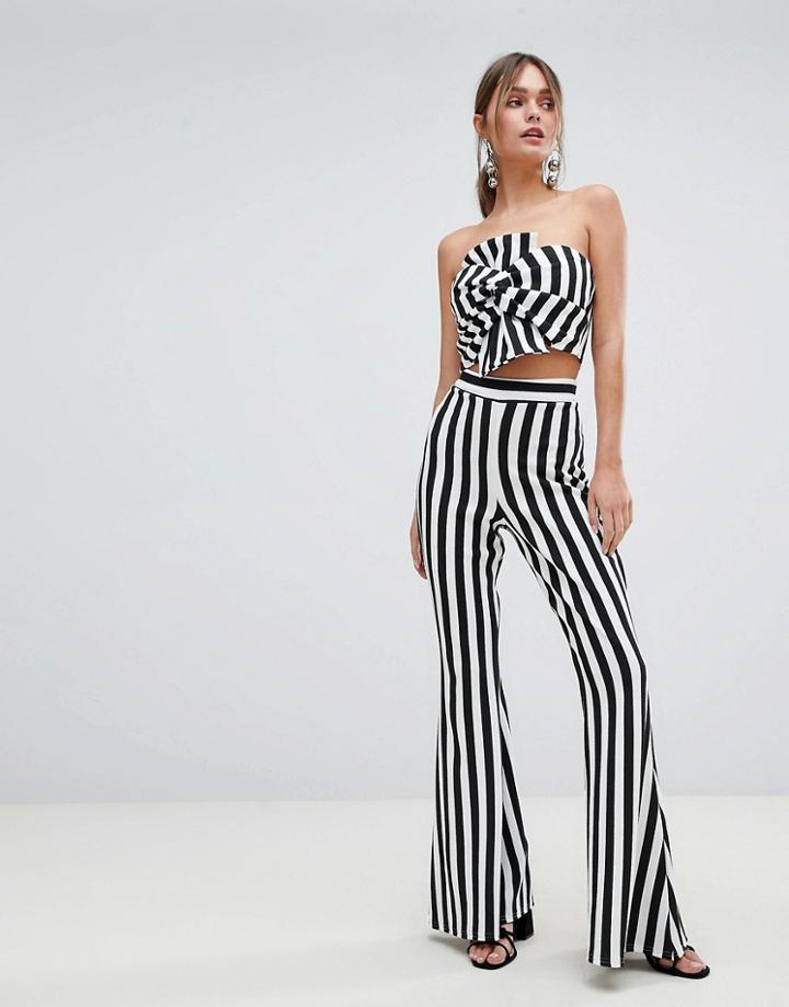 Boohoo Stripe Flare Pants - Multi