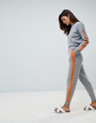 Micha Lounge Oversized Sweater With Contrast Stripe Detail Two-piece - Gray