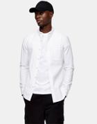 Topman Stretch Tab Oxford Shirt In White