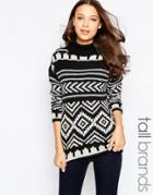 New Look Tall Winter Folk Sweater - Multi
