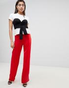 Ivyrevel Wide Leg Pants With Knot Detail At Waist - Red