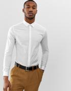 Farah Swinton Super Skinny Poplin Shirt In White - White