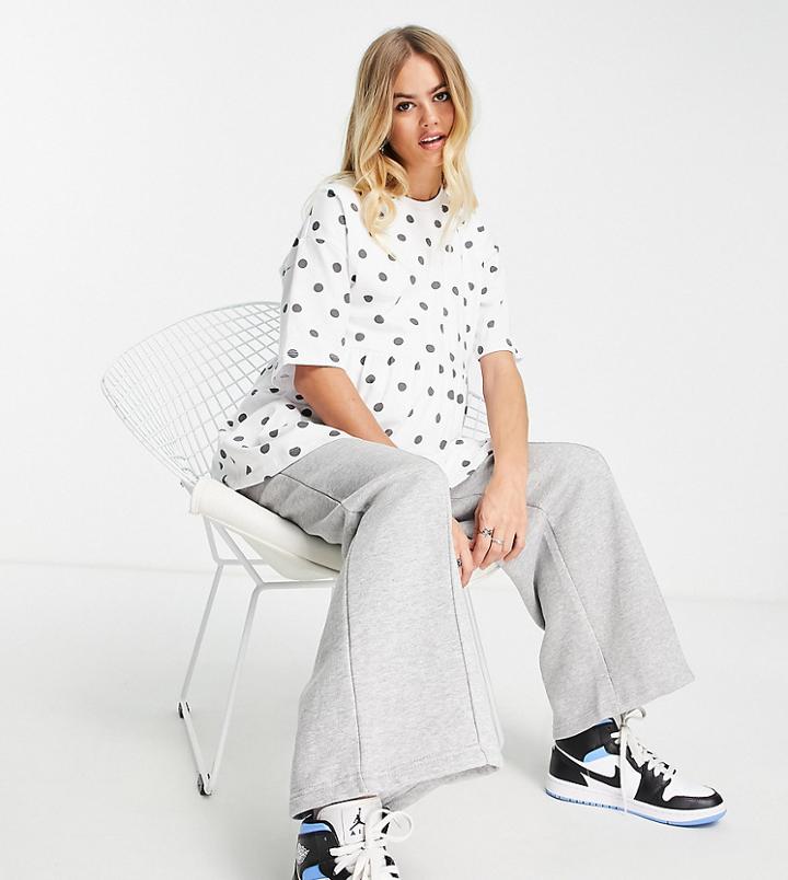 Asos Design Maternity Nursing Double Layer Smock Top In Polka Dot-blues