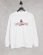 Asos Design Sweatshirt With Cherryade Print In White