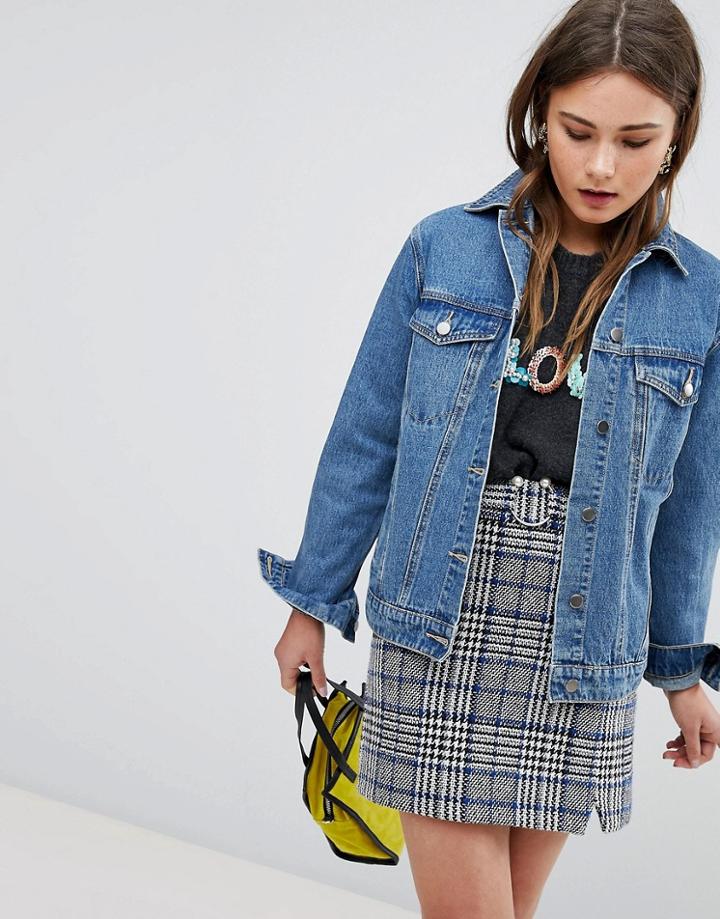 Boohoo Oversized Denim Jacket - Blue