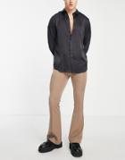 Asos Design Skinny Flare Smart Pants In Stone-neutral