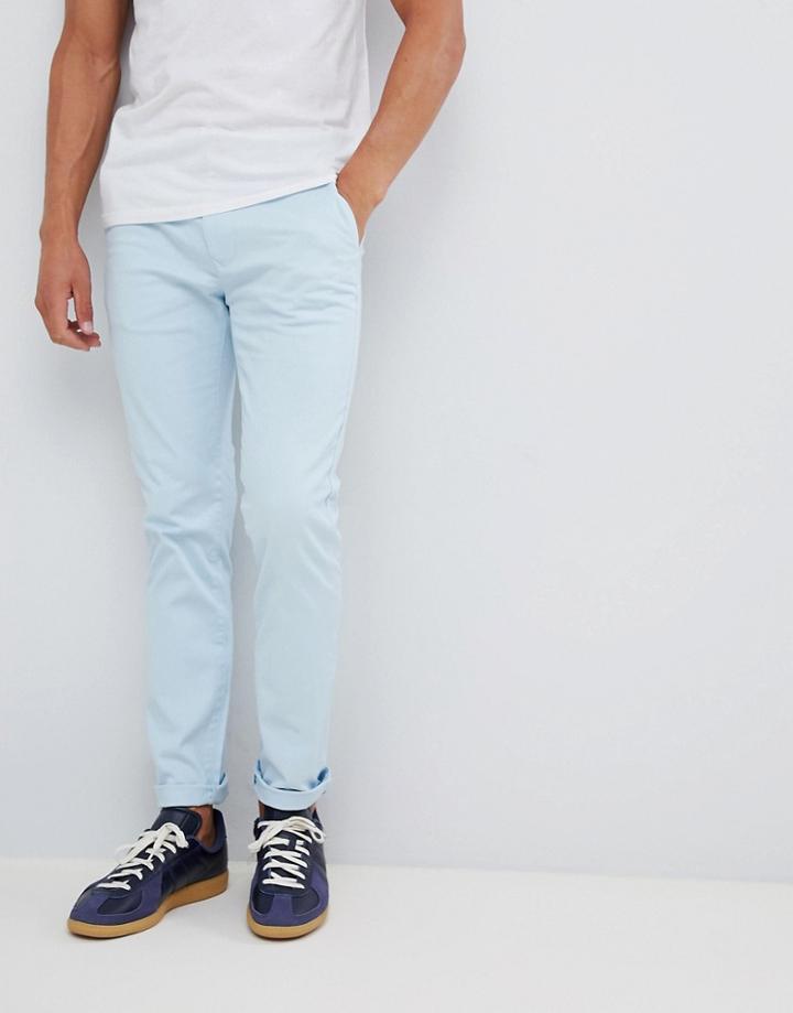 Burton Menswear Skinny Fit Chinos In Blue - Blue
