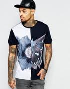 Religion T-shirt With Moth Flower Print - White