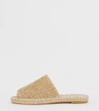 Truffle Collection Wide Fit Frayed Edge Mules - Beige