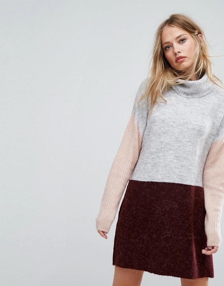 Vero Moda Roll Neck Sweater Dress - Purple