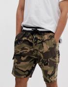 Sixth June Cargo Shorts In Camo Print - Green