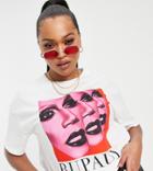 Asos Design Curve Exclusive Ru Paul Oversized T-shirt In White
