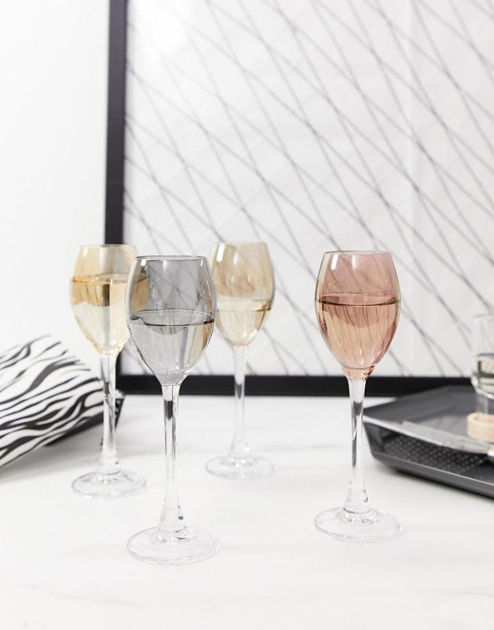 Lsa 4 Pack Prosecco Glasses In Metallic - Multi