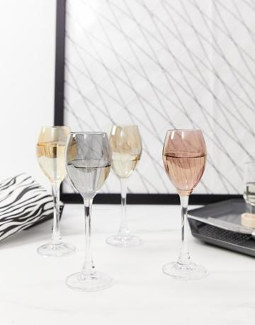 Lsa 4 Pack Prosecco Glasses In Metallic - Multi